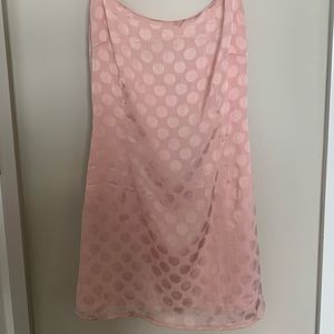 Mini pink polka dot dress